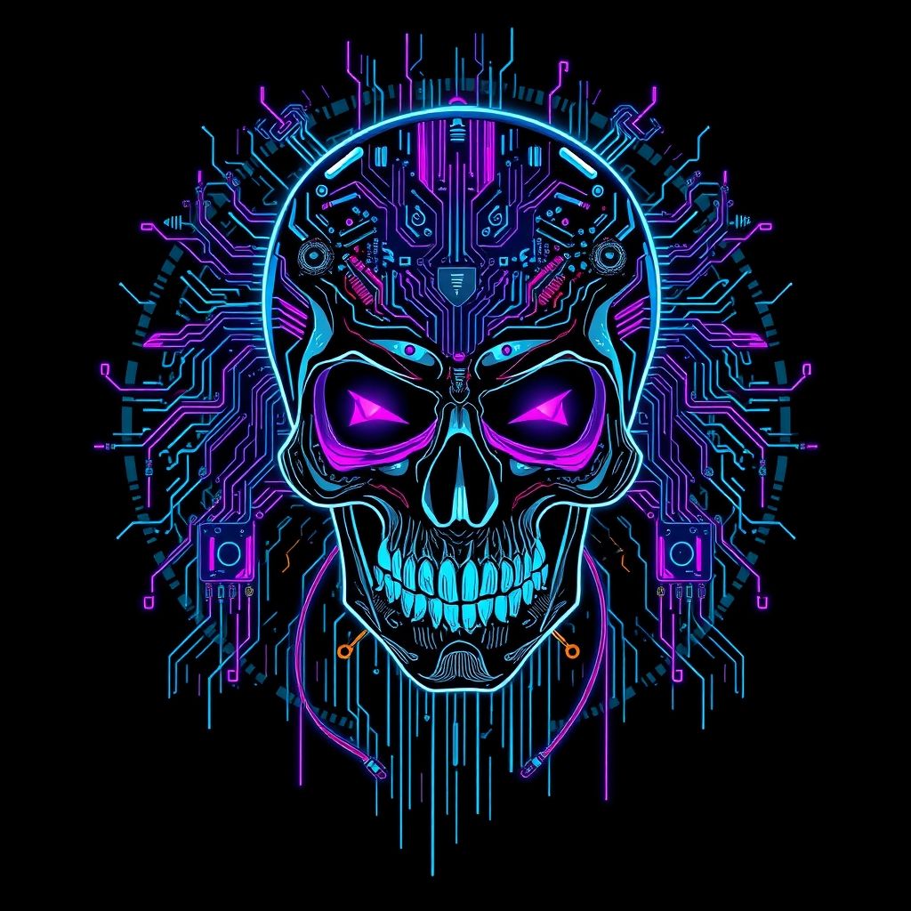 Cyber Circuit Skull Tee