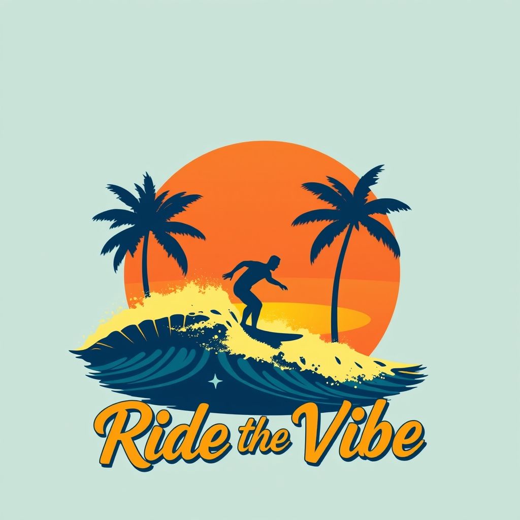 Retro Sunset Surfer